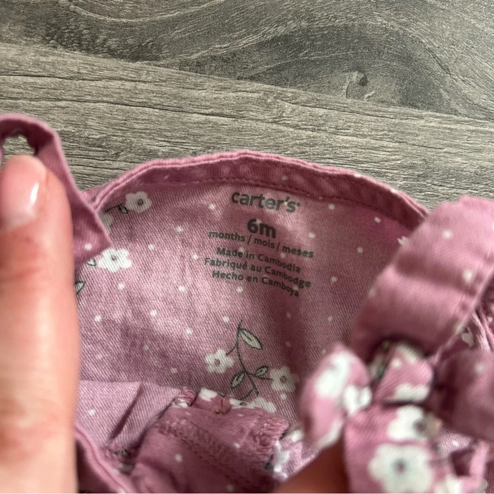 Carter's Baby Girl 2-Piece Floral Button Front Top & Diaper Cover 6M